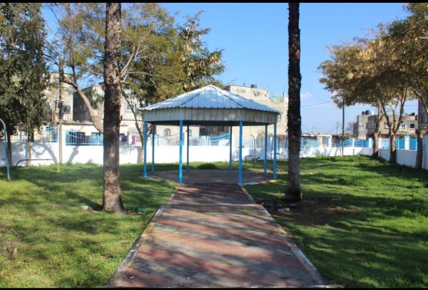 حديقة ومنتزه القرية بعد إعادة ترميمه عام 2020، نقلاً عن صفحة بلدية أم النصر الرسمية على فيسبوك