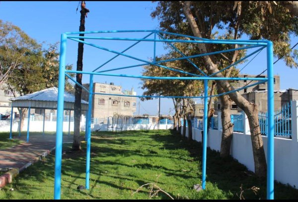 حديقة ومنتزه القرية بعد إعادة ترميمه عام 2020، نقلاً عن صفحة بلدية أم النصر الرسمية على فيسبوك