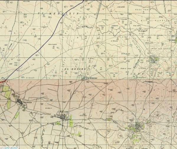 خارطة توضح إحداثيات موقع قرية الخيمة