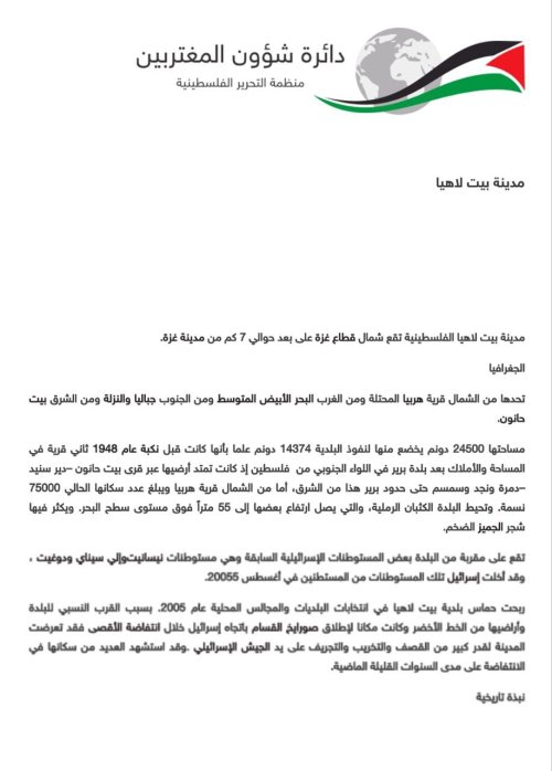 مدينة بيت لاهيا  | موسوعة القرى الفلسطينية