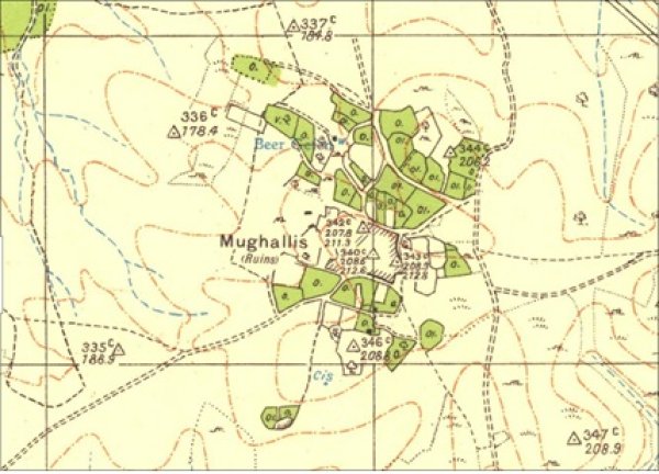 تضاريس القرية عام ١٩٤٠/ كتاب مغلس التاريخ والسكان