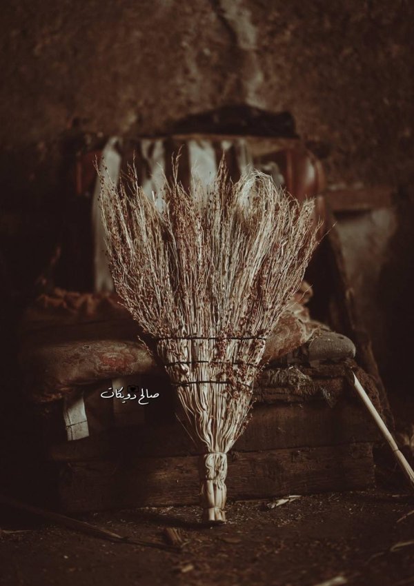 صناعة المكانس القش في بلدة روجيب من المهن التراثية النادرة التي كانت تشتهر بها القرى الفلسطينية قديماً، بعدسة: أ. صالح دويكات